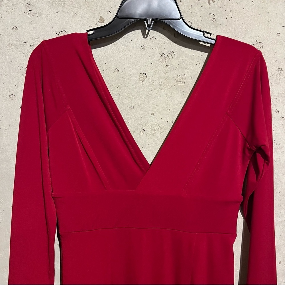 Moda International women's dress red size M Stretch Sexy V-neck Bodycon - Picture 2 of 7